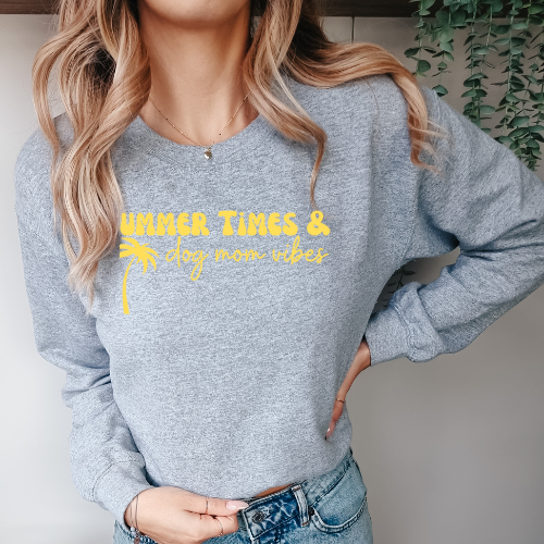 "Summer Times & Dog Mom Vibes" Crewneck